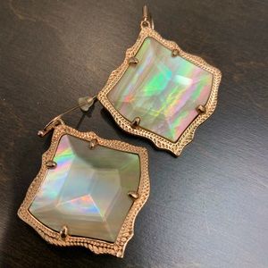 Kendra Scott rose gold and mother of pearl earrings